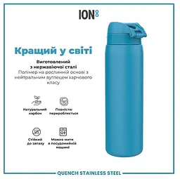 Пляшка для води металева ION8 1200 мл Stainless Steel Blue (I8SS1000BLU) - мініатюра 7