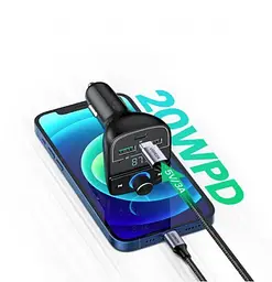 Адаптер FM - модулятор UGREEN CD229 Bluetooth Car Charger (80910) - мініатюра 2