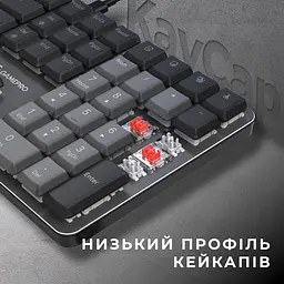 Клавіатура GamePro Red Swich Low Profile USB Dark Gray дротова (MK145R) - мініатюра 9