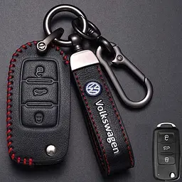 Чохол для автоключів Volkswagen із брелоком-карабіном, оригінал (3 кнопки викидний ключ №1)