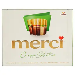 Уцінка. Цукерки Merci асорті з мигдалем шоколадні, 250 г (577325)