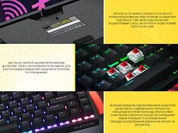 Бездротова механічна ігрова клавіатура HATOR HTK-287 UA Icefall Mecha TKL Wireless Rainbow Black - мініатюра 8