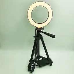 Кільцева LED лампа 16см 10W та штатив 102см кільцеве світло підсвічування фотографа візажиста Ring Light - мініатюра 4