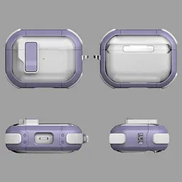 Футляр протиударний Locking Button для навушників Airpods Pro 3 Light Purple - мініатюра 3
