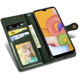 Шкіряний чохол-книжка GETMAN Gallant (PU) для Samsung Galaxy A04e Зелений - мініатюра 3
