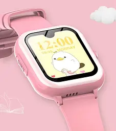 Розумний дитячий годинник Lemfo D59 з GPS, AMOLED дисплеєм, відеодзвінками, SIM-картою, кнопкою SOS та вологозахистом IP67 Рожевий - мініатюра 8