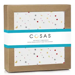 Пелюшка багаторазова Cosas непромокаюча Moon Stars 70х120 см, біла