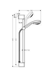 Душовий гарнітур Hansgrohe Crometta 85 Vario/Unica 27763000, Хром - мініатюра 2