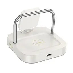 Бездротовий ЗП HOCO CQ16A Astute 3-in-1 desktop charger+watch charger молочно-білий