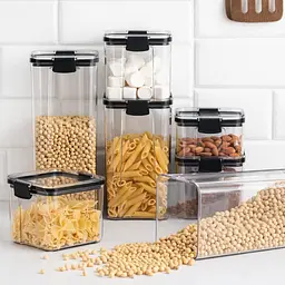 Набір контейнерів для зберігання сипких продуктів Food Storage Container, 6 шт.., герметичні пластикові ємності з кришками - мініатюра 4