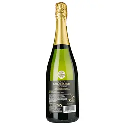 Вино ігристе Gran Baron Cava Brut Nature, біле, брют натюр, 11,5%, 0,75 л (718567) - мініатюра 2