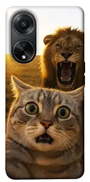 Чохол Demsky Shocked cat and lion для Oppo A98