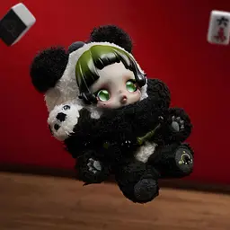 М'яка іграшка Pop Mart Skullpanda Серія Lazy Panda колекційна (SPLP-01) - мініатюра 9