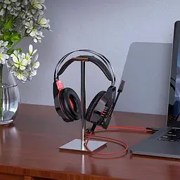 Навушники Hoco W102 gaming Cool tour провідне ігрове підсвічування LED чорно-сині - мініатюра 2