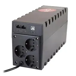 Джерело безперебійного живлення PowerCom RPT-1000AP Schuko Black, 1000 ВА, 600 Вт, лінійно-інтерактивний, AVR, 3 розетки (Schuko), батарея 12В/9Аг x 1 шт - мініатюра 2