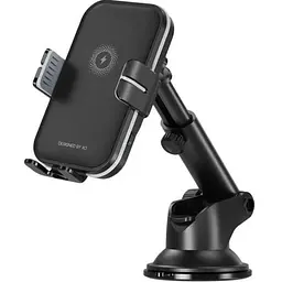 Автомобільний тримач XO WX027 (15W/Wireless Charger), Black - мініатюра 4