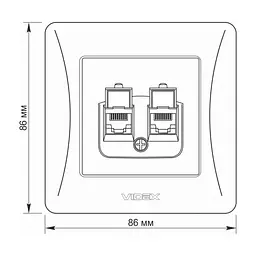 Комп'ютерна розетка Videx BINERA CAT6 + CAT3 подвійна черн (VF-BNSK2PC6TF3-BG) - мініатюра 6