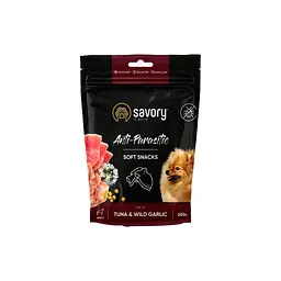 Ласощі для собак Savory з антипаразитарним ефектом, тунець і часник 200 г (4820232631324) - мініатюра 1