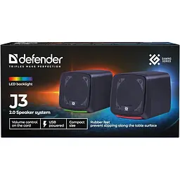 Акустична система 2.0 Defender J3, 6Вт, підсвітка, USB, чорна - мініатюра 6