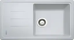 Кухонна мийка Adamant SLIM LONG біла 780x435x200 мм, з крилом 78 см