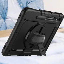 Чохол Rugged 3 Layers броньований протиударний з захистом Samsung Galaxy Tab S9 Plus / S9+ / S10+ 12.4 Чорний - мініатюра 5