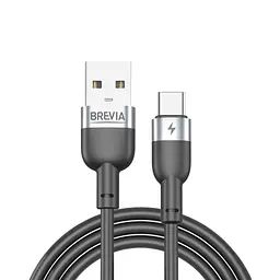 Кабель Brevia USB to Type-C 2,4A 1,2 м, чорний ZIP (52120BUCZ1)