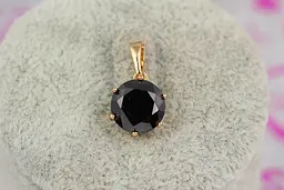 Кулон Xuping Jewelry чорний камінь на шість кріплень 10 мм золотистий