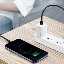 PD Кабель Baseus Cafule Cable Type-C to iP PD 20W 1m сірий+чорний CATLKLF-G1 - мініатюра 6