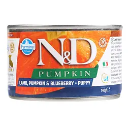 Вологий корм для цуценят міні-порід Farmina N&D Grain Free Pumpkin Lamb, Pumpkin&Blueberry Puppy Mini, гарбуз, ягня та чорниця, 140 г - мініатюра 2