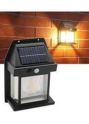 Светильник с датчиком движения для сада/двора Solar Wall Kt-666 3 режима освещения уличный Черный - мініатюра 5