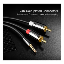Кабель мультимедійний 3.5mm M to 2xRCA M 5.0m AV116 black Ugreen (10591) - мініатюра 8
