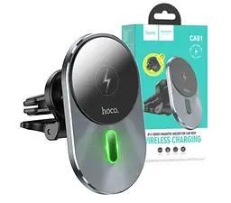Автомобільний магнітний тримач Hoco CA91 з бездротовою зарядкою MagSafe 5W-15W