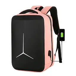 Рюкзак для ноутбука 15.6", TT-2020-2P, матеріал нейлон/полієстр/тканина оксфорд, вихід під USB-кабель, 20-35L, рожевий, Q25
