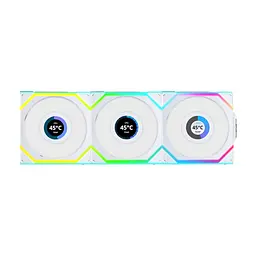 Кулер для корпуса Lian Li UNI Fan SL WIRELESS LCD 120-3, White (G99.12SLLCD1W3W.00)