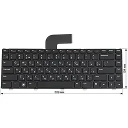 Клавіатура для ноутбука DELL (Inspiron: 5520 M4110 M5040 M5050 N4110 N5040 N5050 Vostro: 1540 3550 XPS: L502) rus чорний - мініатюра 2
