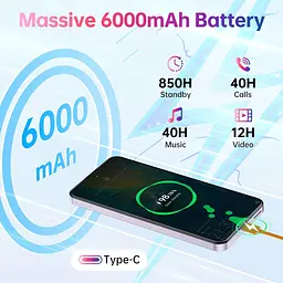 Смартфон Oukitel C69 7.2 HD+ /8GB/512GB/ T606 /6000mAh/ 64+8Мп/ NFC Фіолетовий - мініатюра 5