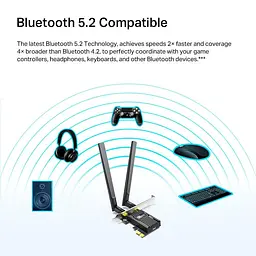WiFi-адаптер TP-Link WiFi Archer TX20E AX1800, PCI-Express x1, BT5.2 PCI Express Wi-Fi 6 (AX) (ARCHER-TX20E) - мініатюра 3