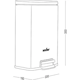 Відро для сміття MBM My Home з кришкою та педаллю 5 л сірий (BIN-15 5L SS) - мініатюра 8