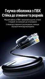 Мережевий кабель UGREEN NW122 10 м патч-корд Ethernet RJ45 штекер і RJ45 штекер Cat 6A до 10 Гбіт/с неекранований U/UTP діаметр кабелю 2,8 мм жили з чистої міді чорний (70656) - мініатюра 5
