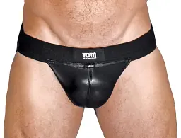 Труси чоловічі Tom of Finland Leather Jock Strap, M/L (чорний) - мініатюра 2