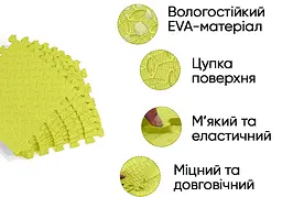 Татамі мат EasyFit 8 шт (30х30х1 см) хвіст ластівки жовтий - мініатюра 2