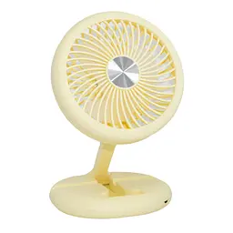 Вентилятор настільний Mini Fan W1646 жовтий, акумуляторний складаний, USB, 2 швидкості - мініатюра 5