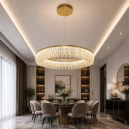 Кришталева підвісна LED-люстра Linisoln 7903-600 100 W, 60 см, 14-19 м2 - мініатюра 4
