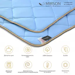 Ковдра антиалергенна MirSon Valentino EcoSilk №070, літня, 200х220 см, блакитна (10022415) - мініатюра 5