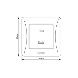 Розетка USB-A + USB-C PD20W чорний графіт VIDEX BINERA VIDEX (28200-000) - мініатюра 5