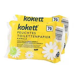 Вологий туалетний папір Kokett Kamille з екстрактом ромашки 70 шт. Біорозкладна серветка - мініатюра 5