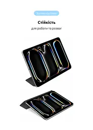 Чехол-книжка для планшета Apple iPad Pro 11 (2024)/Pro 11 (2025) M5, Original Smart Case, charcoal gray, 11 , подставка на планшет, искусственная кожа, микрофибра, магнитная крышка с автоотключением экрана, ArmorStandart (ARM78149) - мініатюра 5