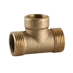 Трійник редукційний латунний 3/4″ЗР х 1/2″ВР х 3/4″ЗР ливарний посилений 664Б 000011657