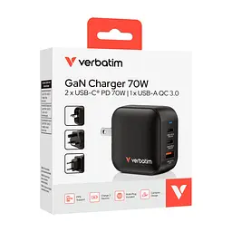 Зарядний пристрій Verbatim MiniGaN 70 W 3 ports (2xUSB-C/1xUSB-A) (32229) - мініатюра 5