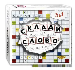 Настільна гра Майстер Склади слово Ерудит Scrabble від 4-х років 20,5х19,5х3,5 см від 4 років Коричневий (SR-113-N-1175)